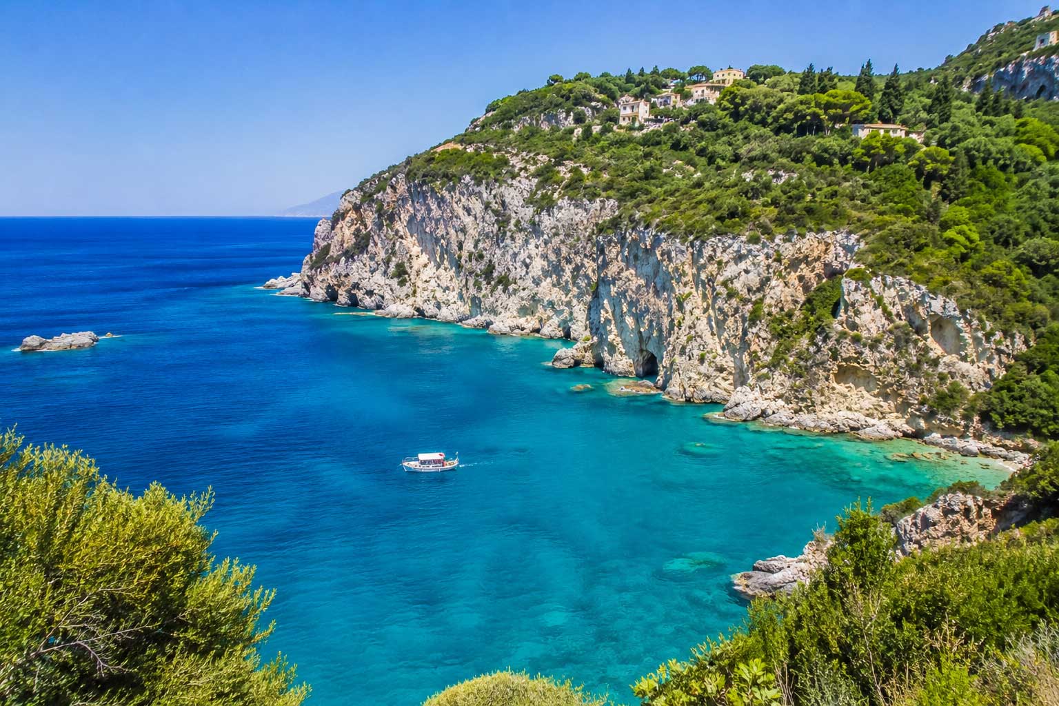 2 Hour Private Boat Tour Blue Caves & Hidden Swim Spots Paleokastritsa 2