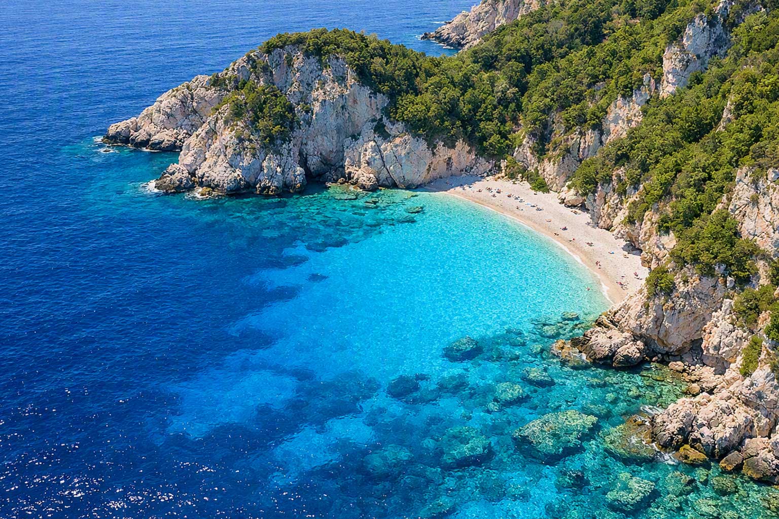 Hidden Beaches Near Paleokastritsa, Lagrotta, Limni, Stelari & Paradise Beach sea scape corfu